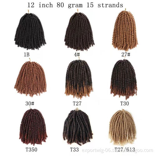 12inch Spring Twist Hair Crochet Braids ombre Passion Twist Synthetic Pre-Twist Crochet Hair Extensions braiding